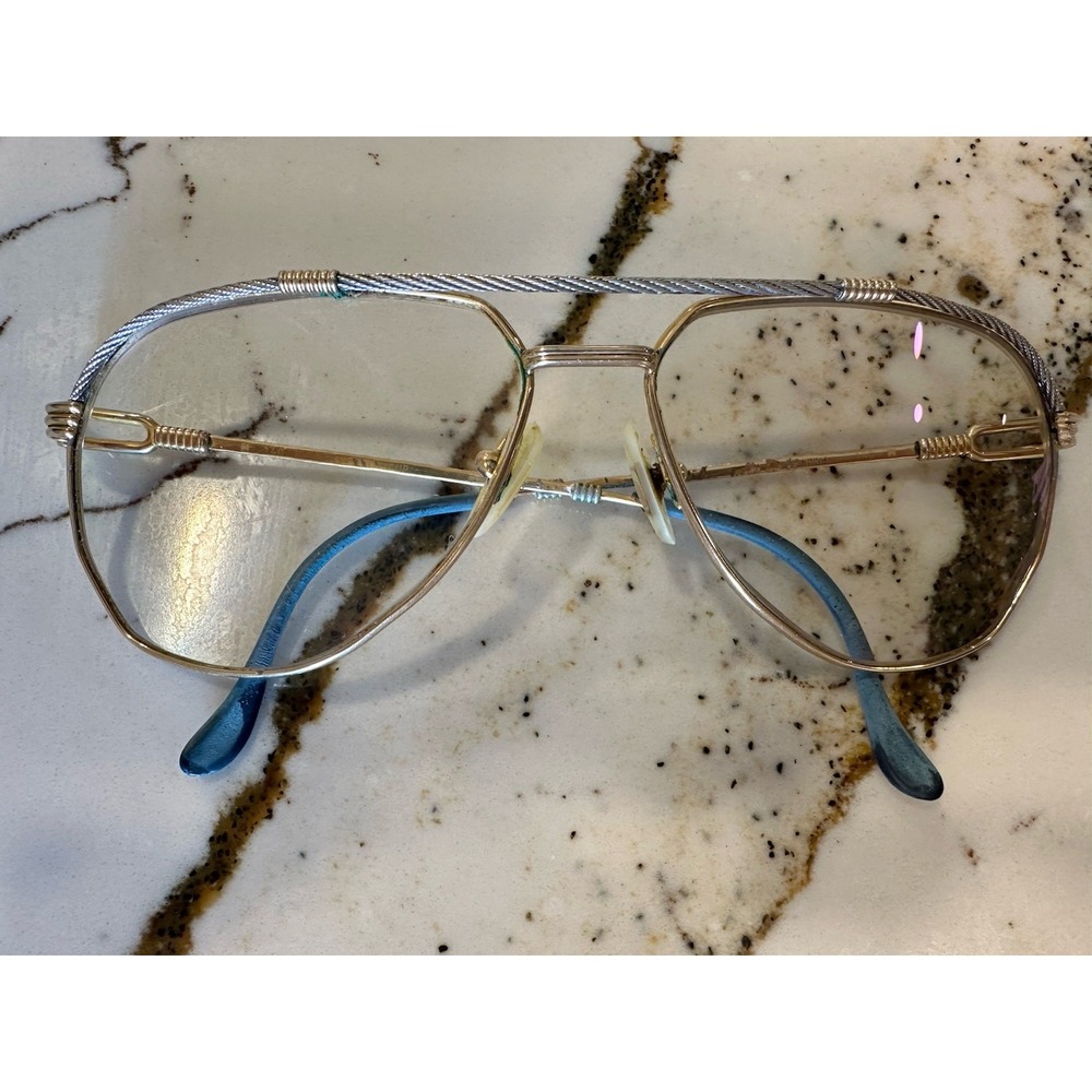 Fred Paris Eyeglasses Frames America Cup Vtg 80s Nautical Gold Tone 60-16-140